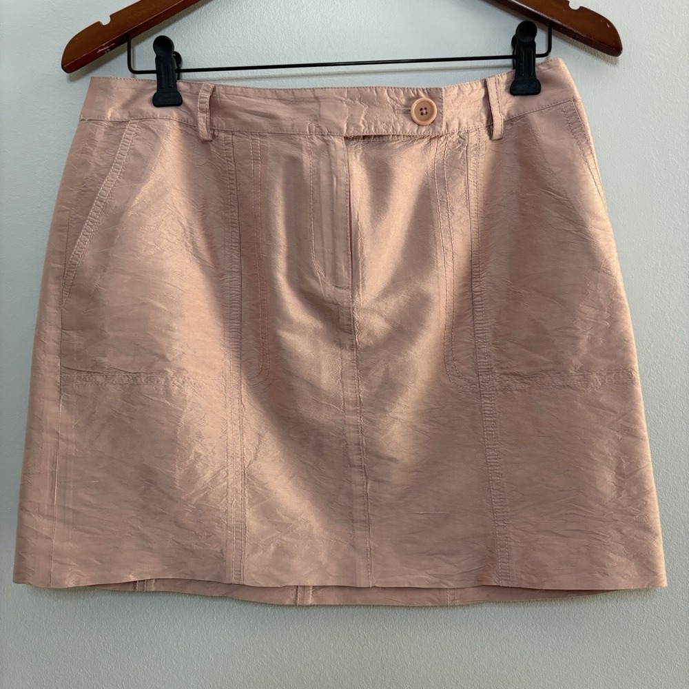 VTG‎ Y2K City DKNY Dusty Rose Mini Skirt Women's 10 Petite 100% Silk Party Twee